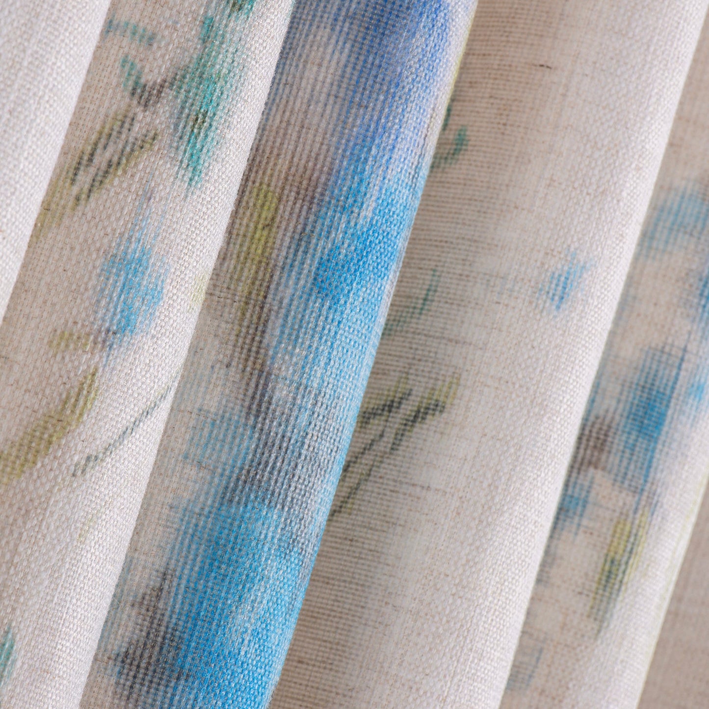Linen Curtain Panel With Floral Printed, Decorative Printed Curtains, 3 Color Options, Printed Floral Linen