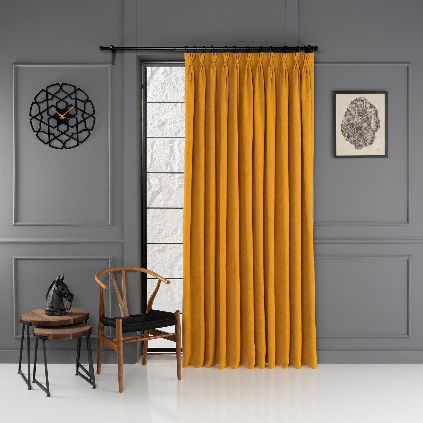 Triple French Pleated Custom Linen Curtain, 31 Color Options, Free Express Shipping. Pleated Curtains