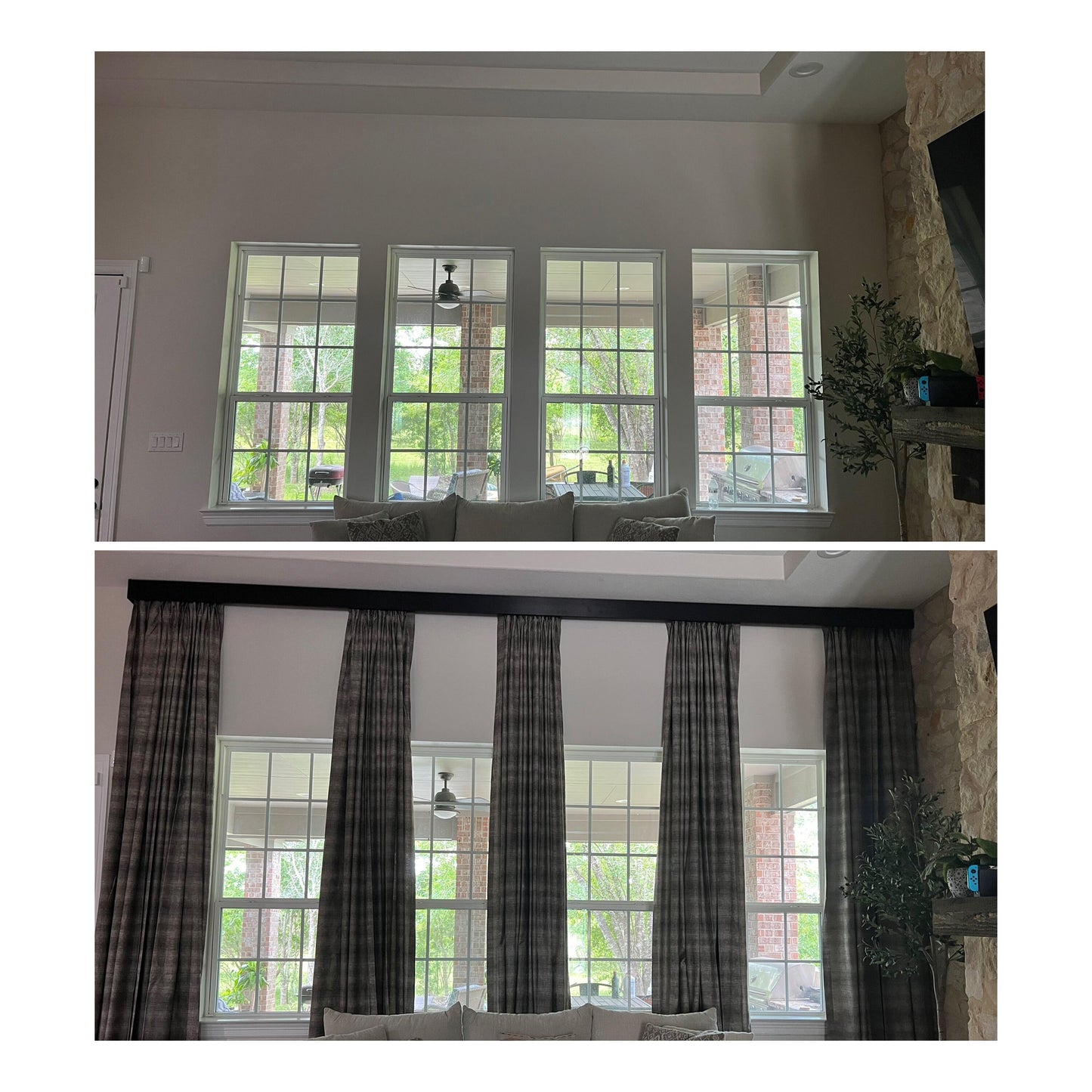 Double French Pleated Extra Long Linen Curtains, Extra Wide Window Curtains For Living Room, Custom Bedroom Curtains, Rod Pocket Curtains