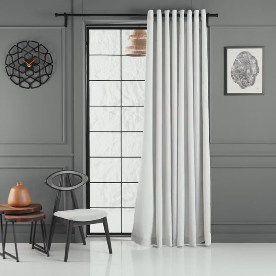 White Linen Curtain, Grommet Drapes For Livingroom. The Bedroom Drapes, Soft Chenille Curtain