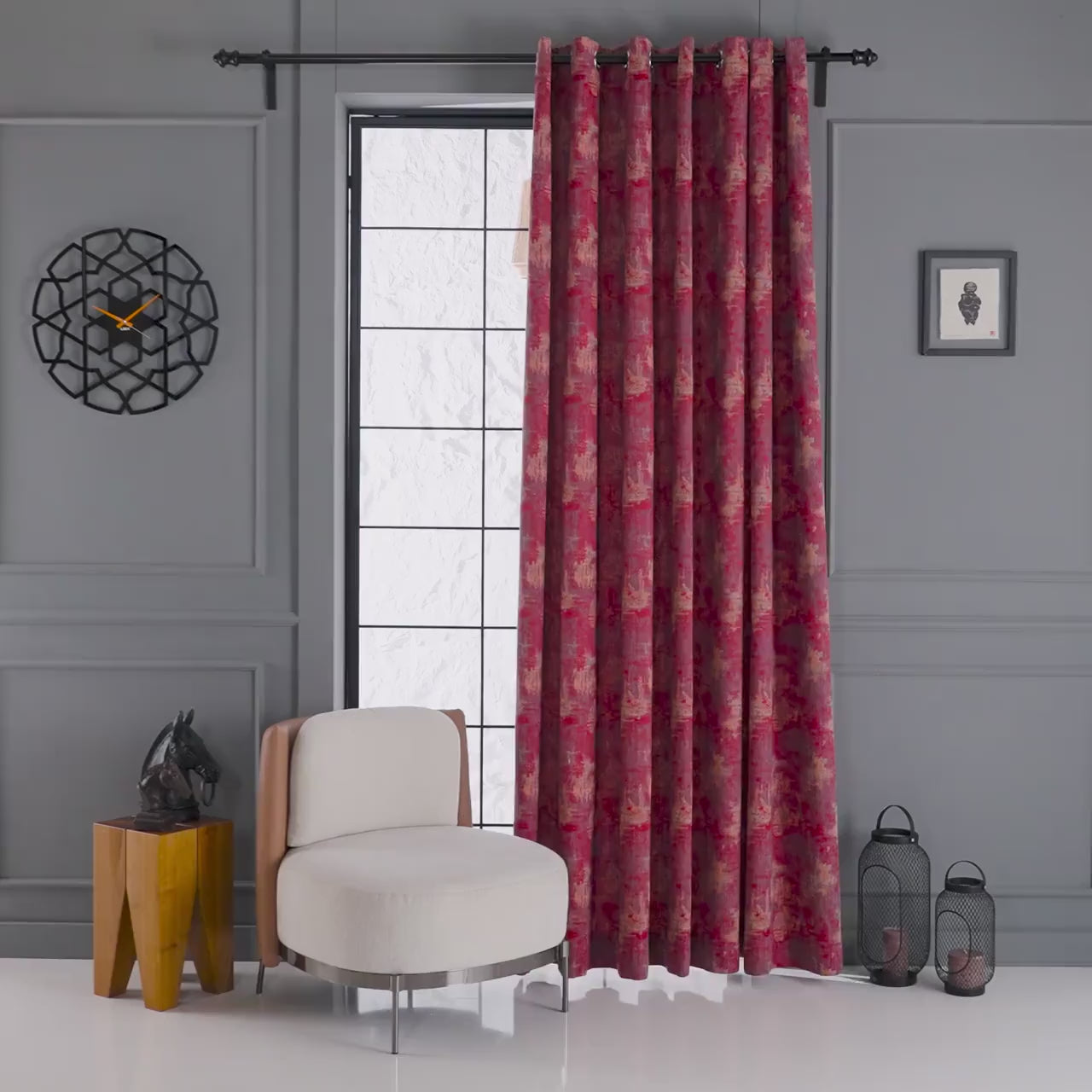 Custom Cotton Livingroom Curtains, 8 Color Options, High Quality Rod Pocket Panels, Jacquard Concept.