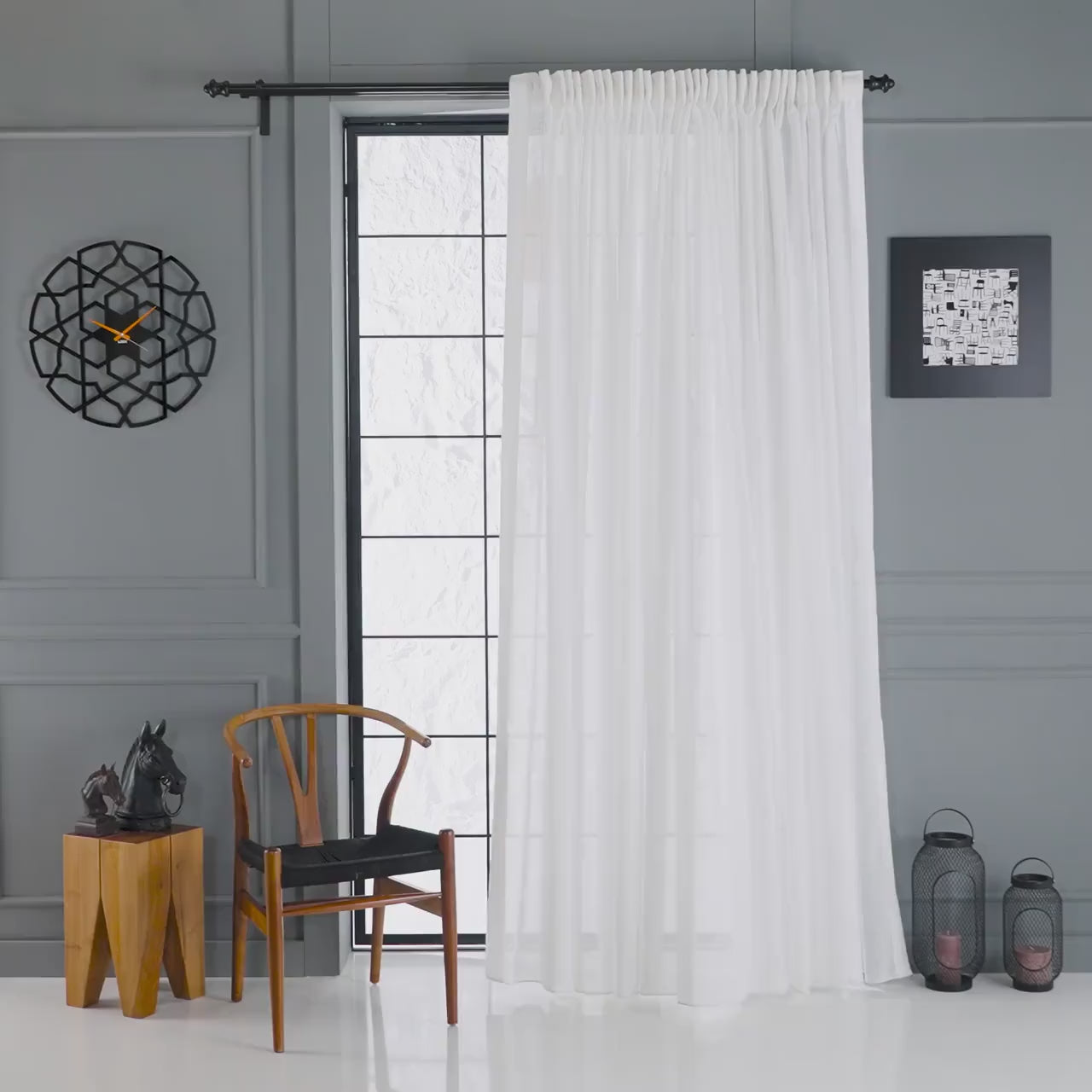 Custom Backtab White Linen Sheer Curtain, 5 Colors Options, Boho Window Linen Curtains, Sheer Panels, Rod Pocket Curtains, Bedroom Curtains