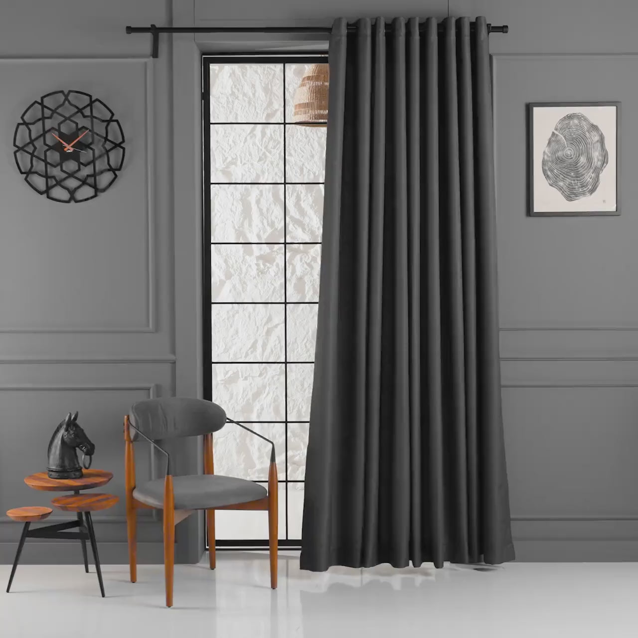 Triple French Pleated Linen Curtain 20 Color Options With Mini Geometric Patterns.