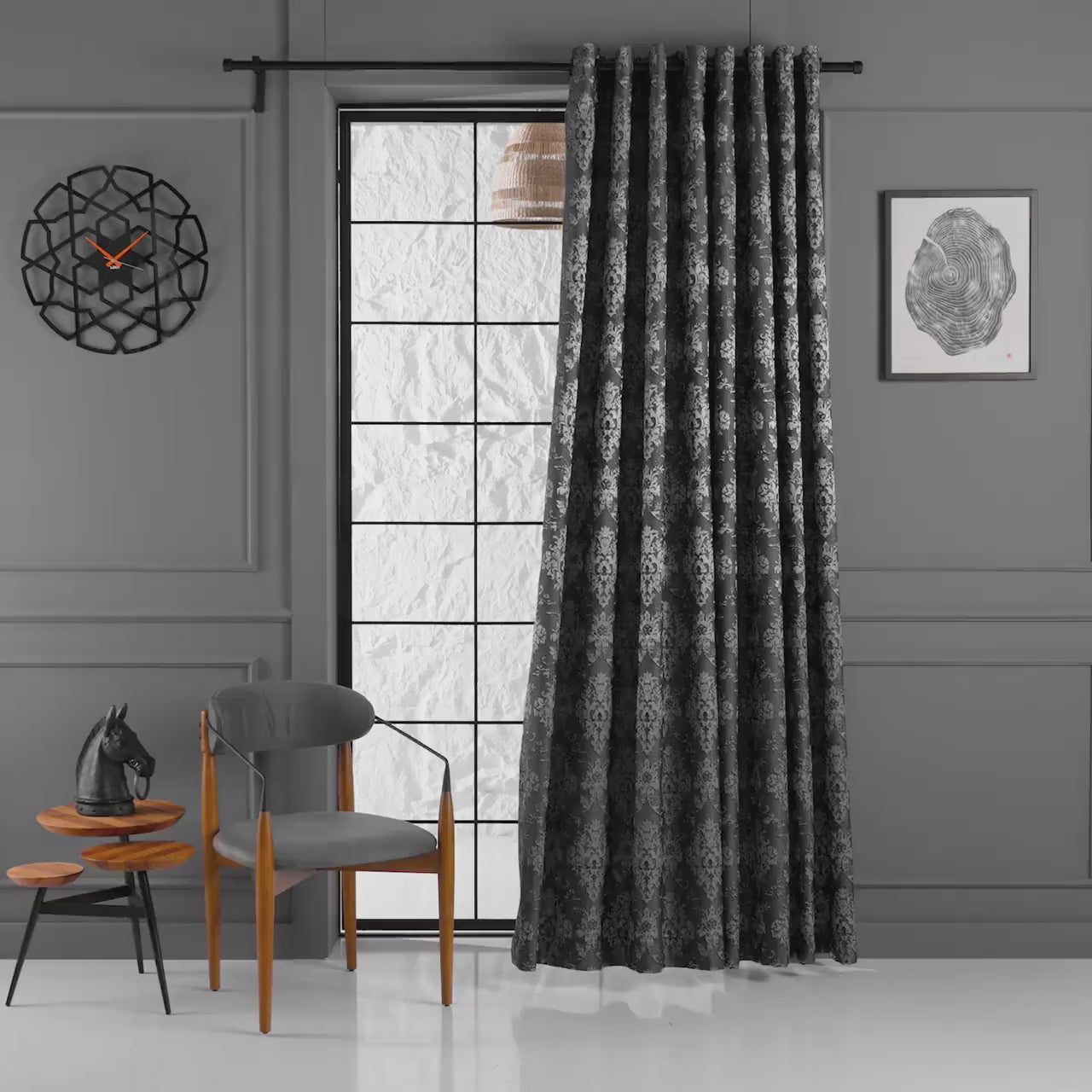 Luxury Jacquard Curtains, 12 Color Options, Ultra Soft Living Room Curtains, Floral Bedroom Curtains, Extra Long Window Curtains