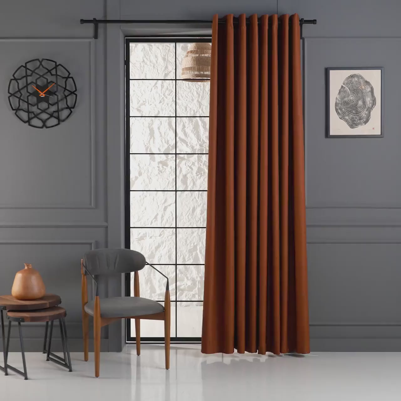 Custom Linen Curtains For Living Room, Linen 46 Color Options, Orange Bedroom Curtains, Luxury Linen Curtains, Modern Curtains