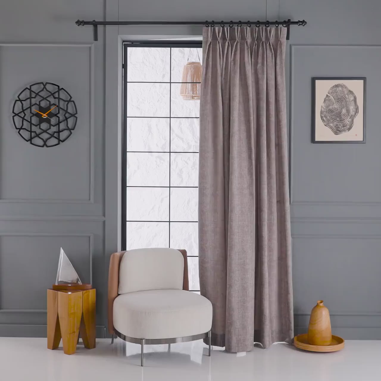 Double French Pleated Extra Long Linen Curtains, Extra Wide Window Curtains For Living Room, Custom Bedroom Curtains, Rod Pocket Curtains