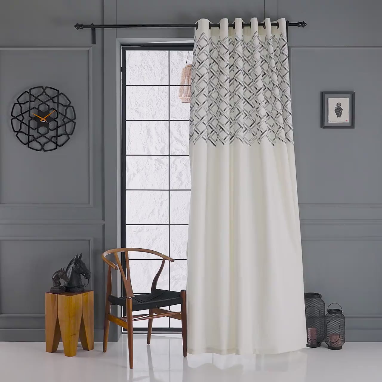 Custom Embroidered Linen Curtains, 6 Color Options, Linen Drapes For Living Room, Bedroom Rod Pocket Curtains, Luxury Linen Curtains