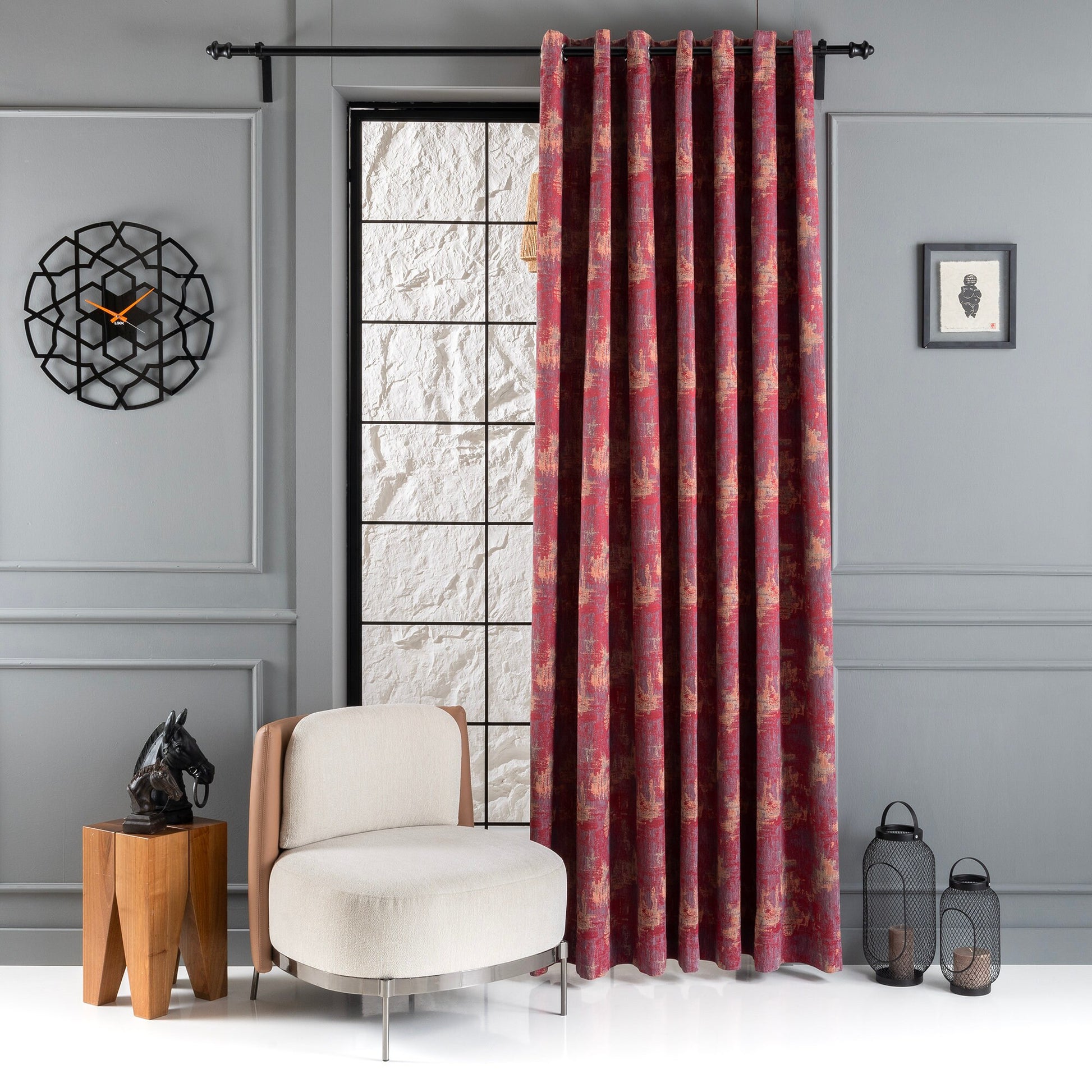 Custom Cotton Livingroom Curtains, 8 Color Options, High Quality Rod Pocket Panels, Jacquard Concept.