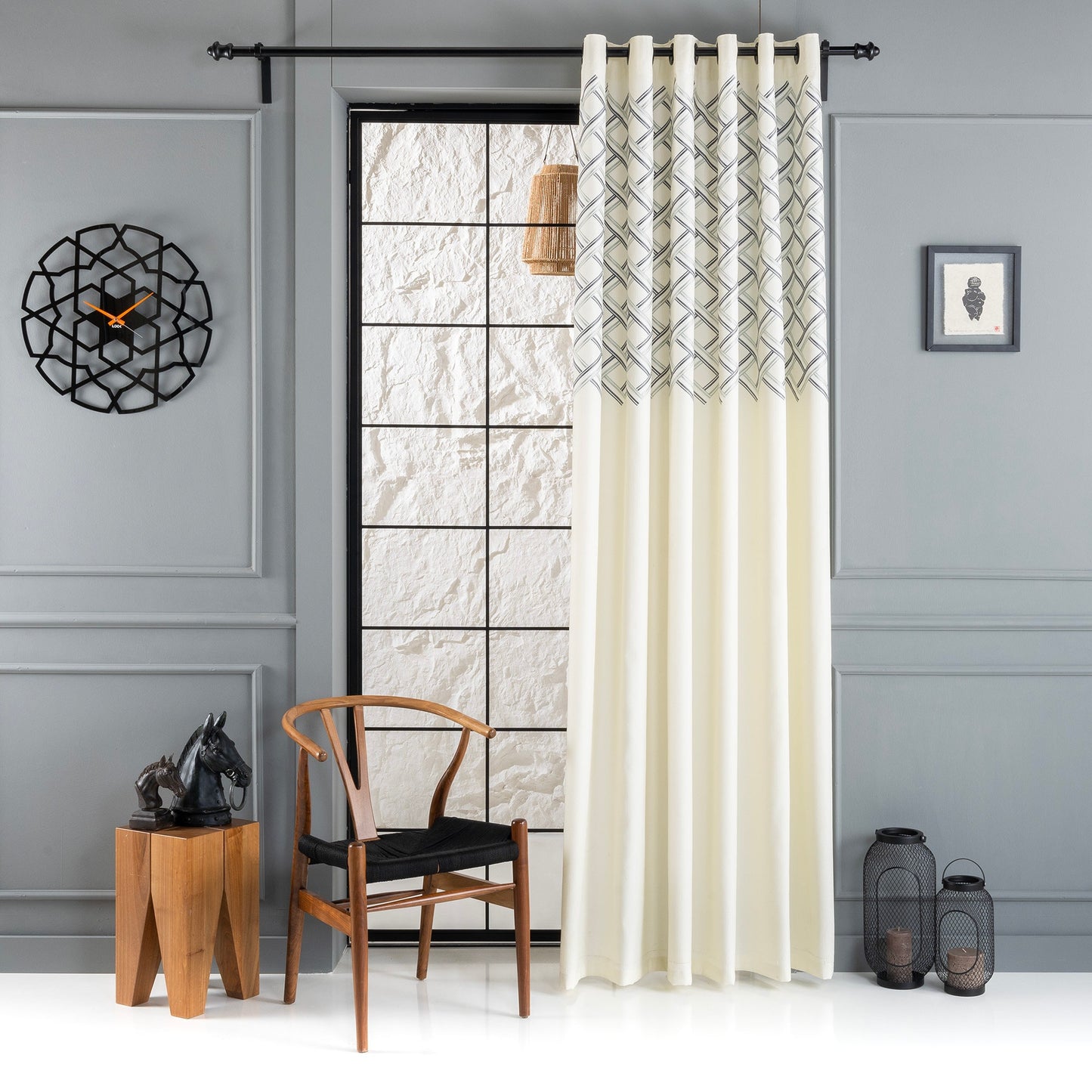 Custom Embroidered Linen Curtains, 6 Color Options, Linen Drapes For Living Room, Bedroom Rod Pocket Curtains, Luxury Linen Curtains