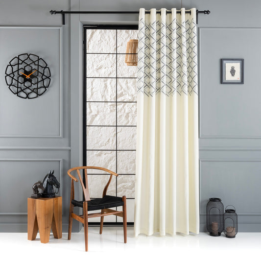 Custom Embroidered Linen Curtains, 6 Color Options, Linen Drapes For Living Room, Bedroom Rod Pocket Curtains, Luxury Linen Curtains