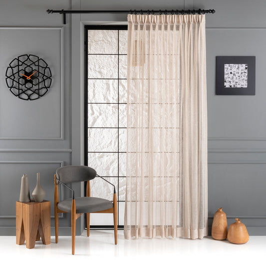 Custom Linen Sheer Curtain, 6 Color Options, Custom Rod Pocket Curtains, Living Room Linen Curtain, Soft Bedroom Curtains, Pleated Curtain