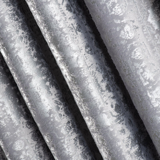 Grommet(Eyelet) Silver Velvet Curtains , 24 Color Options, Custom Velvet Curtain, Velvet Curtains With Silver Gilded Design