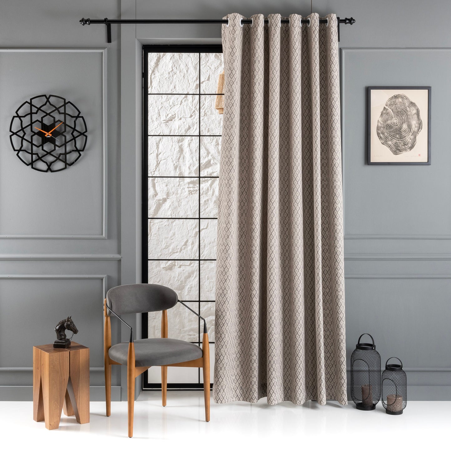 Cotton Jacquard Style Luxury Curtains, 7 Color Options, Amazing Design Rod Pocket Panels.