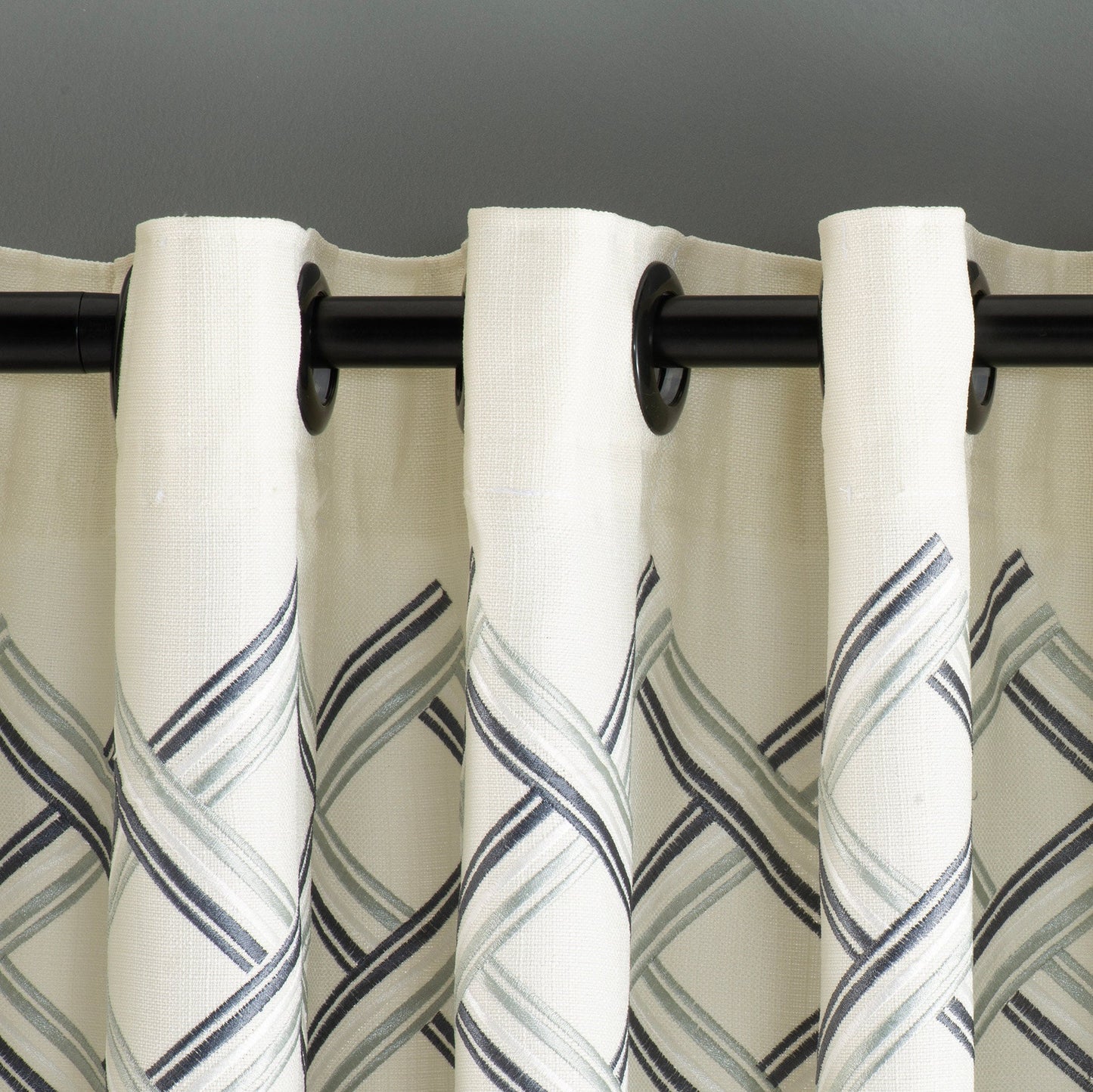 Custom Embroidered Linen Curtains, 6 Color Options, Linen Drapes For Living Room, Bedroom Rod Pocket Curtains, Luxury Linen Curtains