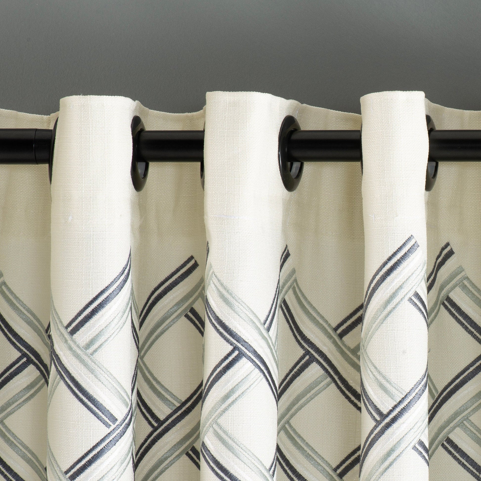 Custom Embroidered Linen Curtains, 6 Color Options, Linen Drapes For Living Room, Bedroom Rod Pocket Curtains, Luxury Linen Curtains