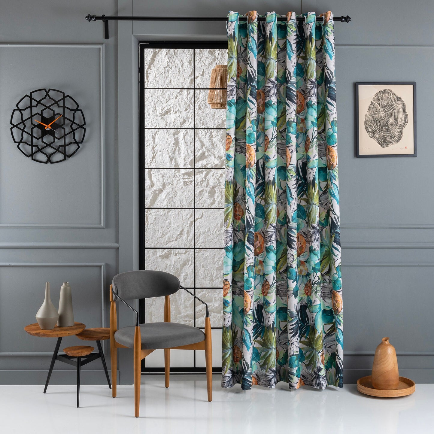 Floral Curtain For Livingroom, Curtain for Bedroom and Livingroom, Grommet Curtains, Floral Curtain Panels, Custom Size Drapes