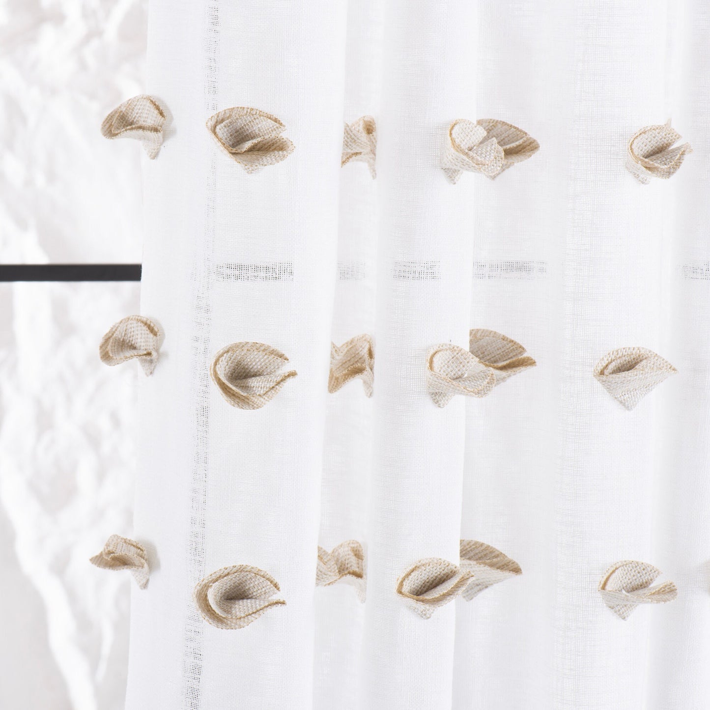 Double French Pleated %100 Handmade Custom Linen Sheer Curtain