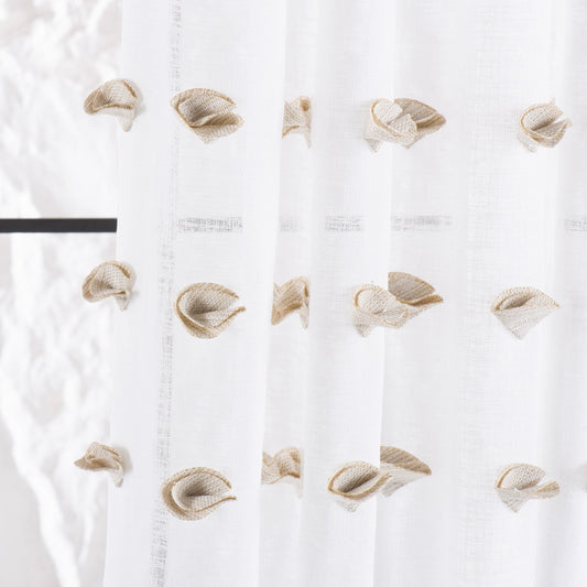 Double French Pleated %100 Handmade Custom Linen Sheer Curtain