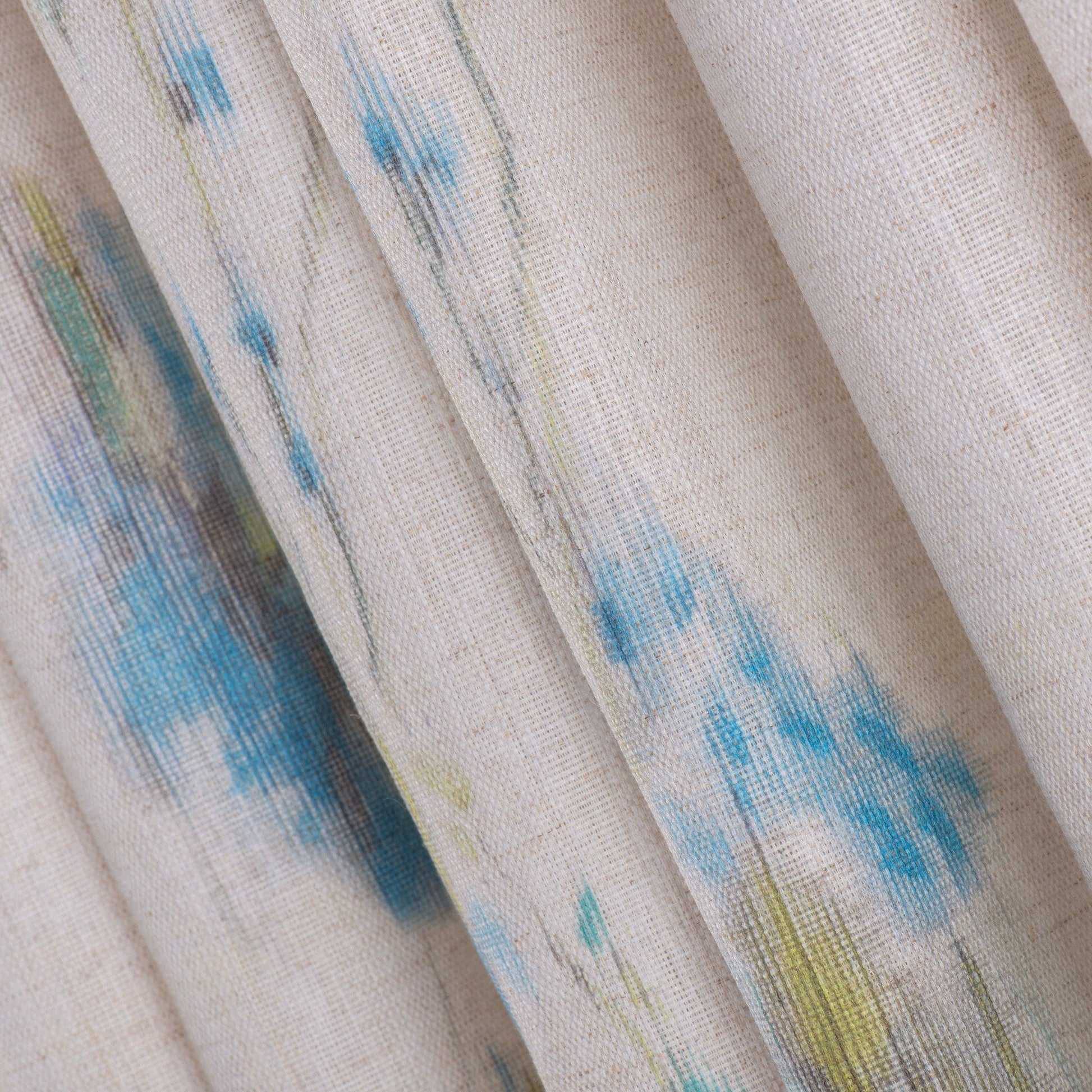 Linen Curtain Panel With Floral Printed, Decorative Printed Curtains, 3 Color Options, Printed Floral Linen