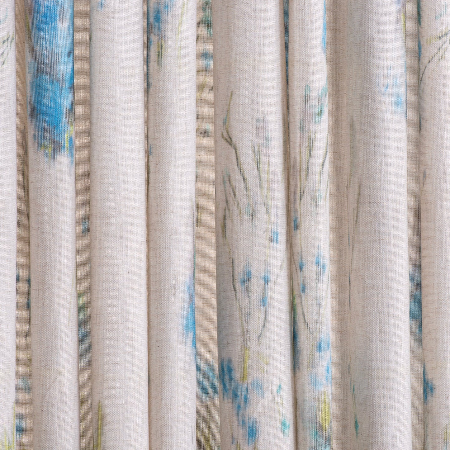 Linen Curtain Panel With Floral Printed, Decorative Printed Curtains, 3 Color Options, Printed Floral Linen