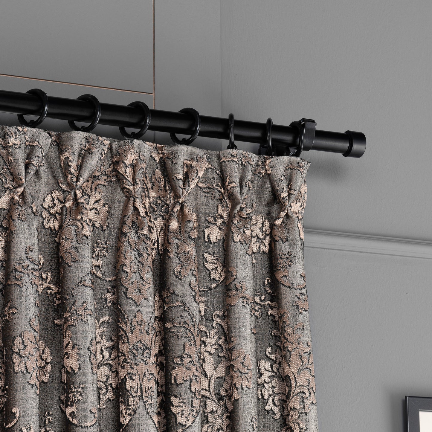 Butterfly French Pleated Floral Patterned Curtain With 12 Different Colors, Curtains For All Rooms.