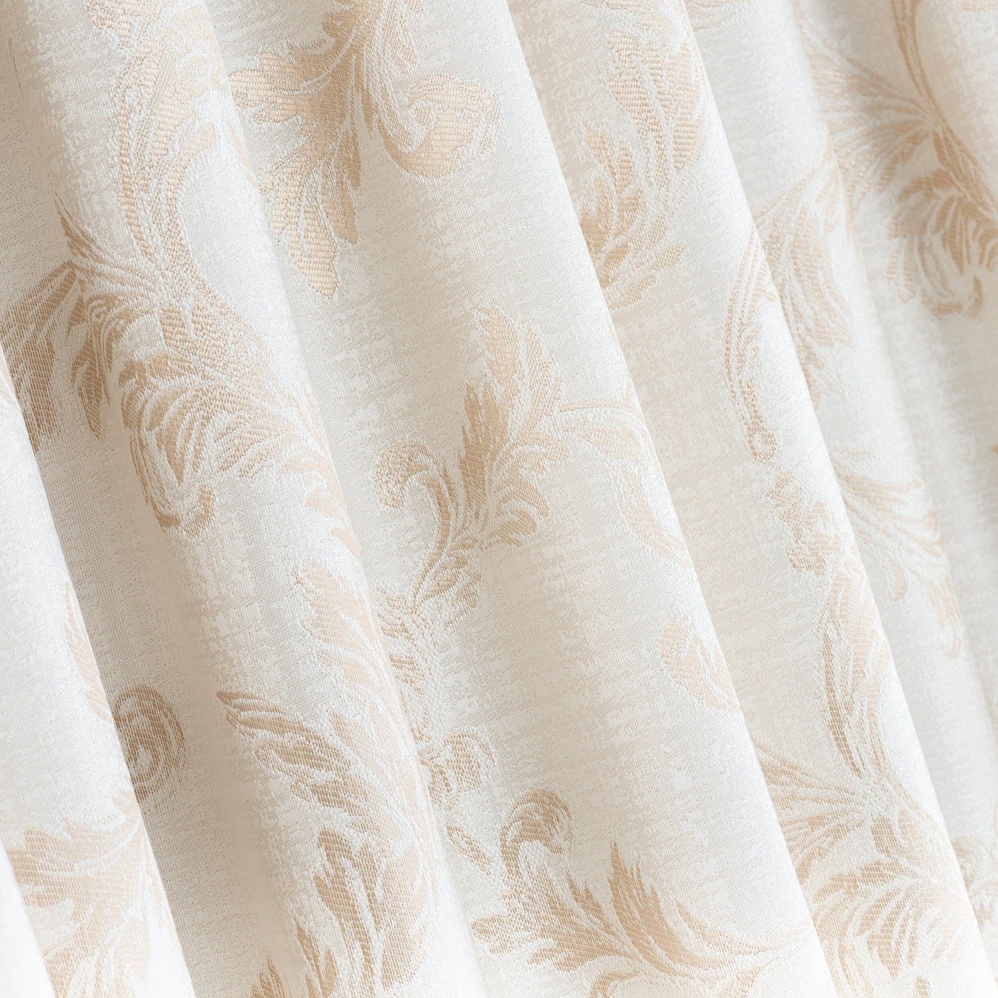 Tab Top Gold Luxury Jacquard Floral Patterns Curtains, Curtain for Bedroom and Livingroom, 12 Color Options