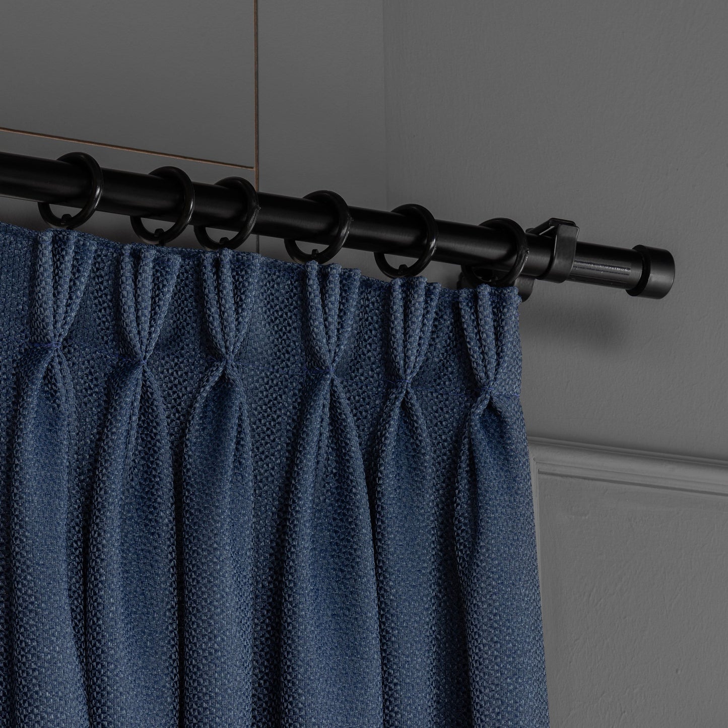 Triple French Pleated Linen Curtain 20 Color Options With Mini Geometric Patterns.