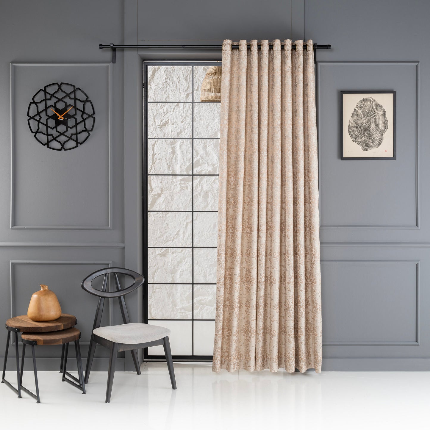 Gold Patterned Jacquard Curtain, Curtain For Livingroom and Bedroom, 12 Color, Free Worldwide Express Shipping