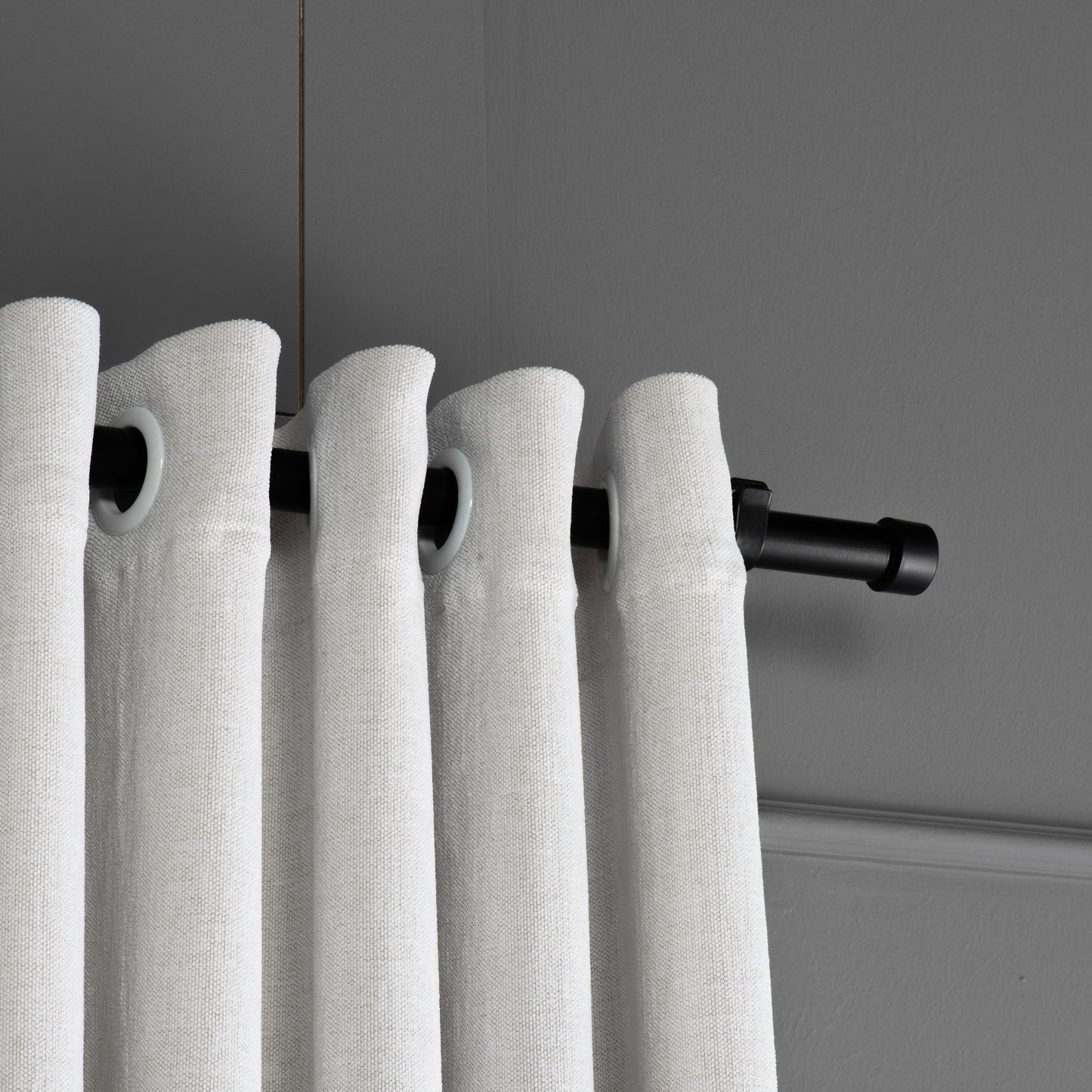 White Linen Curtain, Grommet Drapes For Livingroom. The Bedroom Drapes, Soft Chenille Curtain