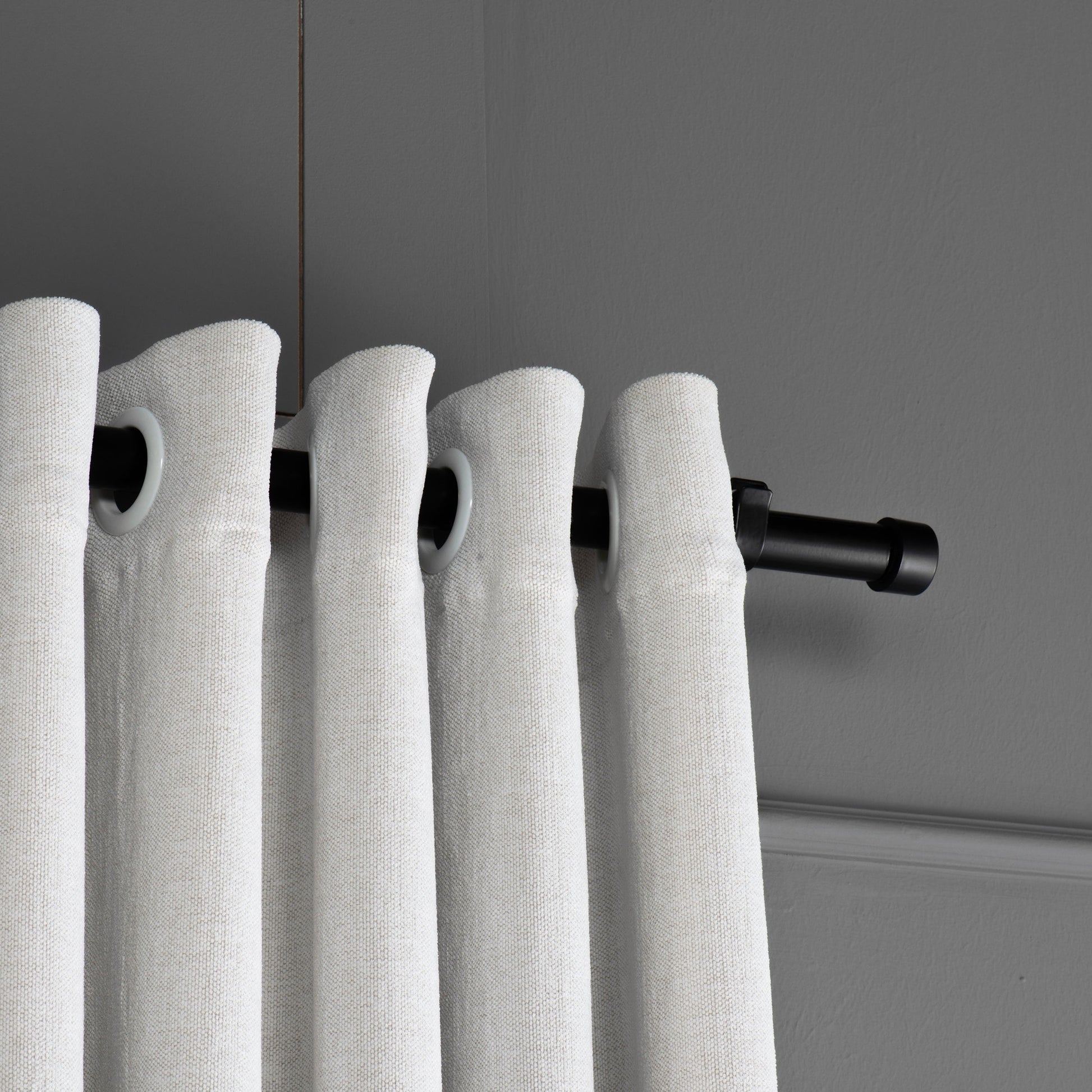 White Linen Curtain, Grommet Drapes For Livingroom. The Bedroom Drapes, Soft Chenille Curtain