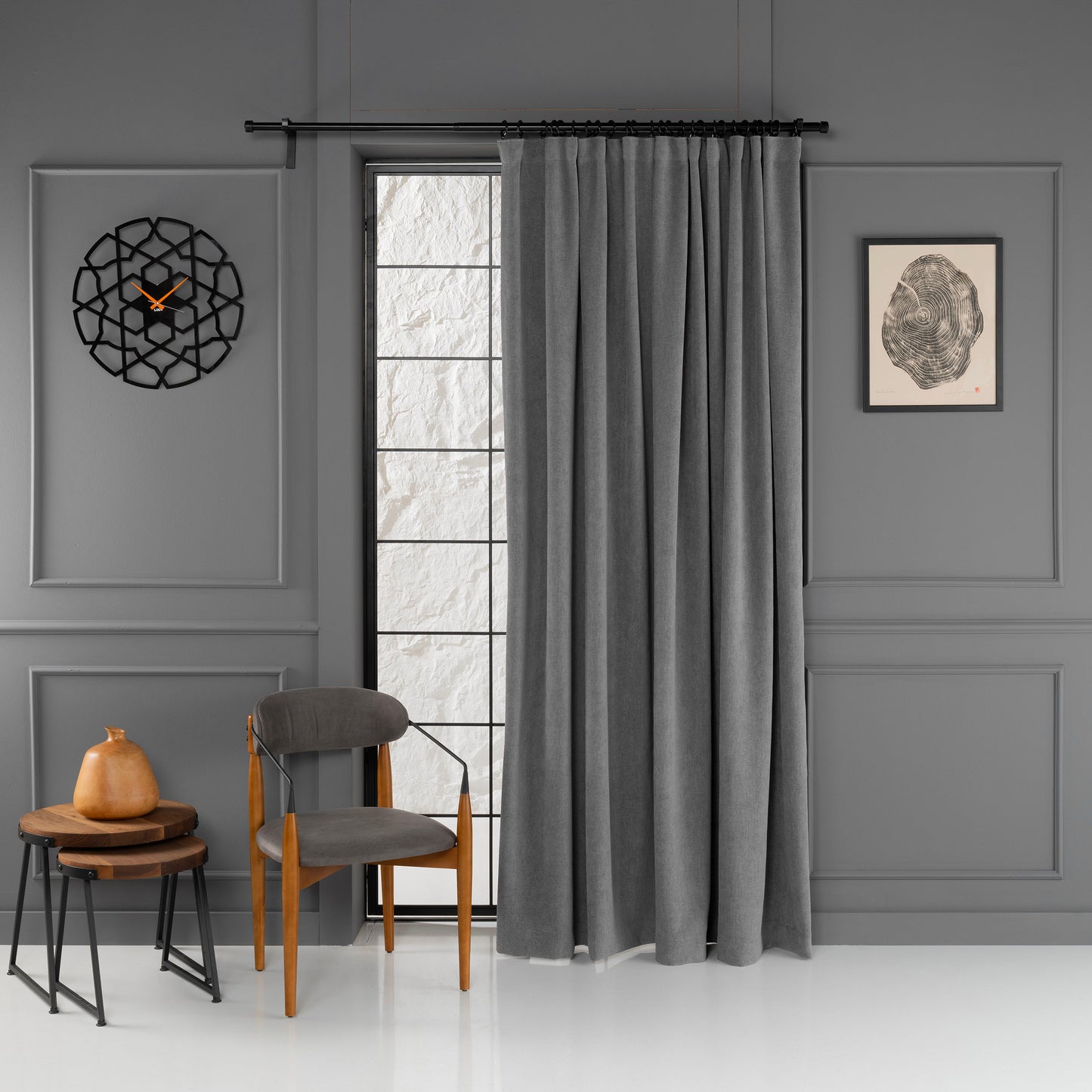 Gray Linen Curtains, S Pleat Type High Quality Drapes, Extra Long Curtains, Linen Window Curtains, Luxury Living Room Curtains