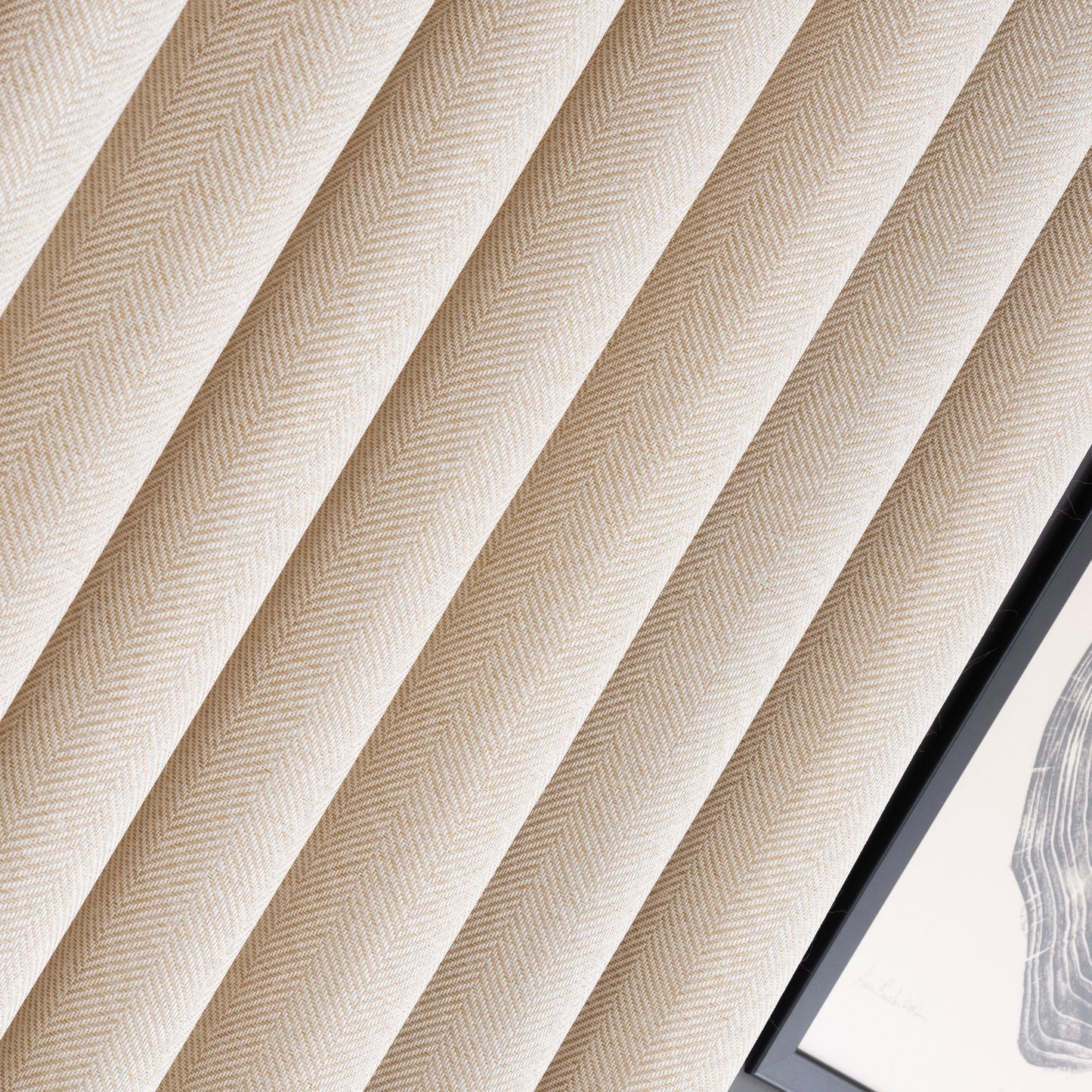 Custom Backtab Cream Herringbone Linen Curtains, 19 Colors, Free Express Shipping.