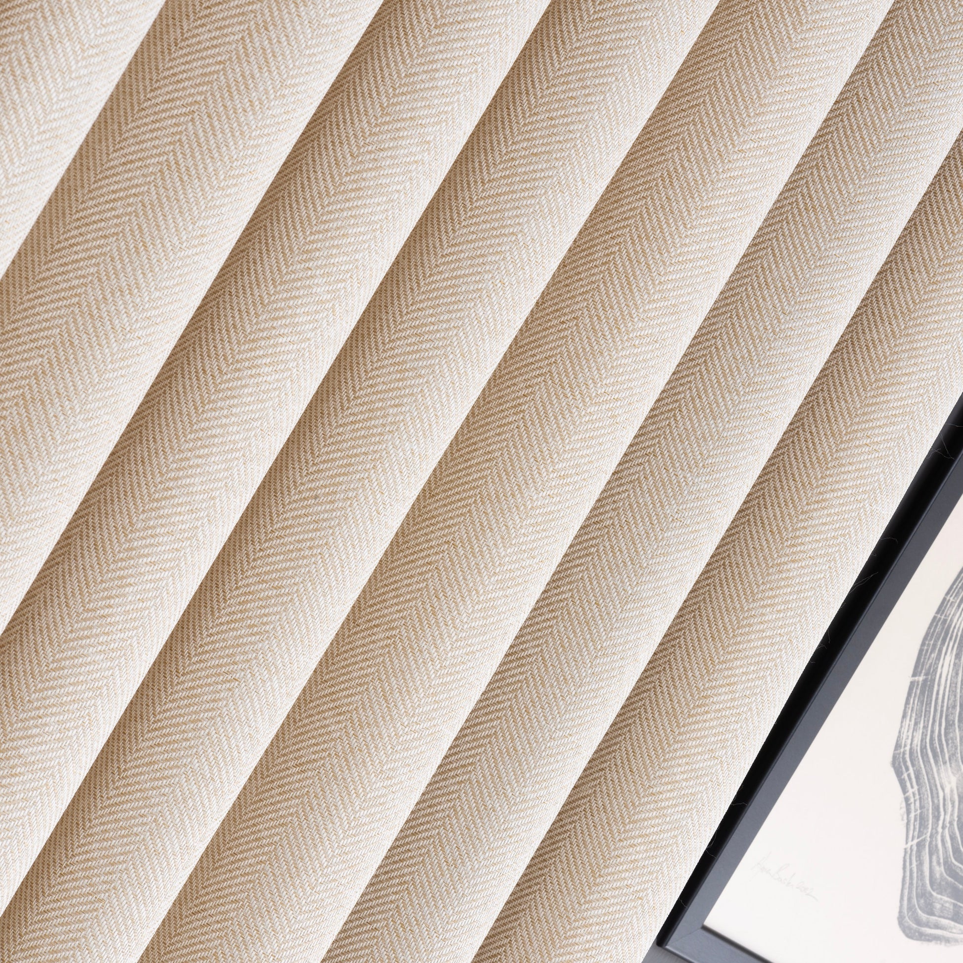 Custom Backtab Cream Herringbone Linen Curtains, 19 Colors, Free Express Shipping.