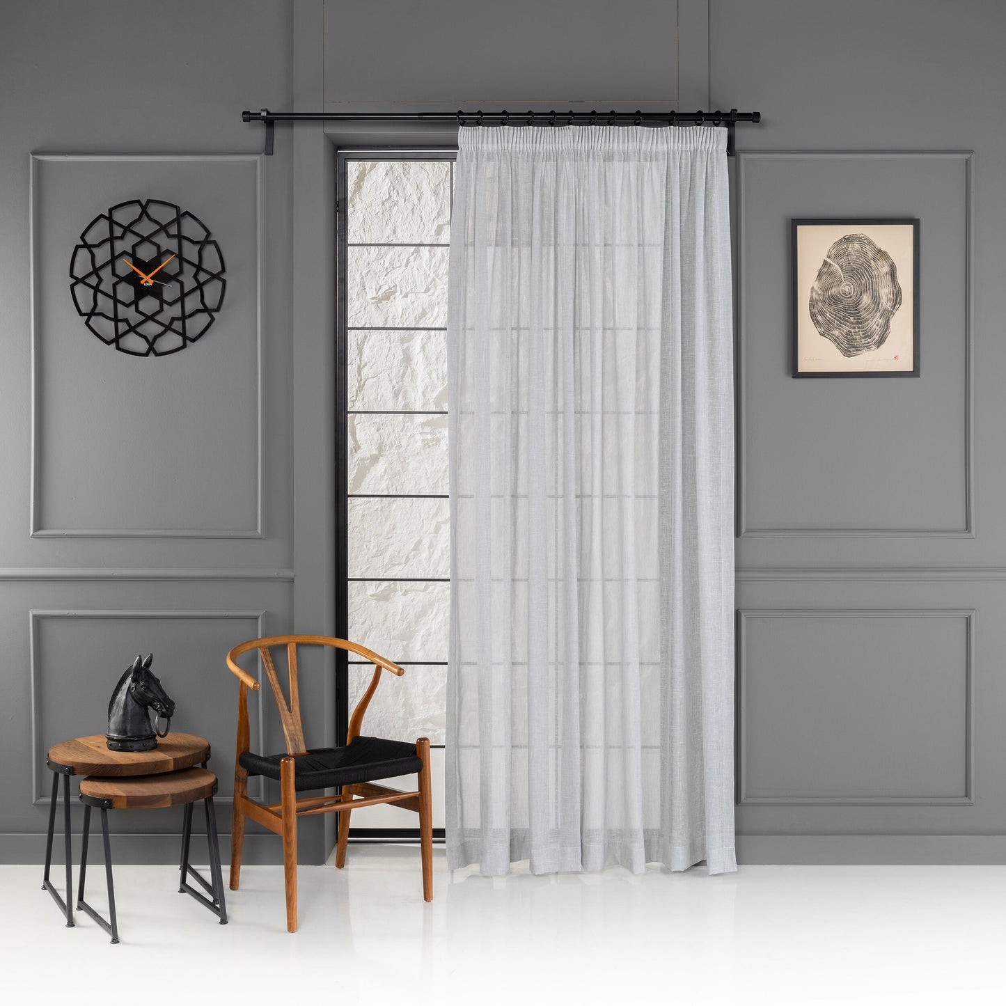 Custom Pencil Pleated Linen Sheer Curtain, 8 Color Options, Adjustable Linen Sheer Drapery, Bedroom Sheer Curtains, Living Room Curtains