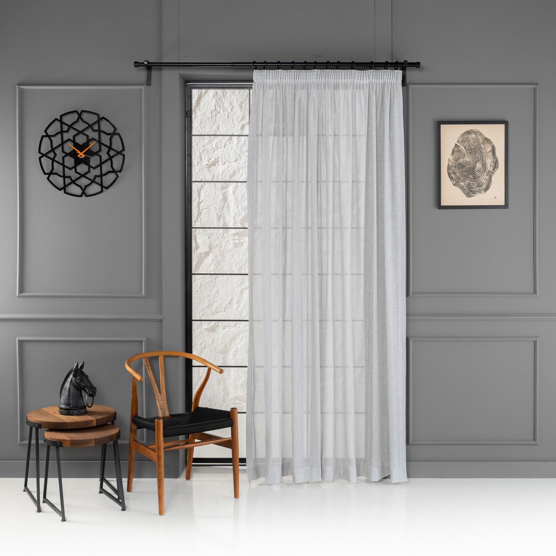 Custom Pencil Pleated Linen Sheer Curtain, 8 Color Options, Adjustable Linen Sheer Drapery, Bedroom Sheer Curtains, Living Room Curtains
