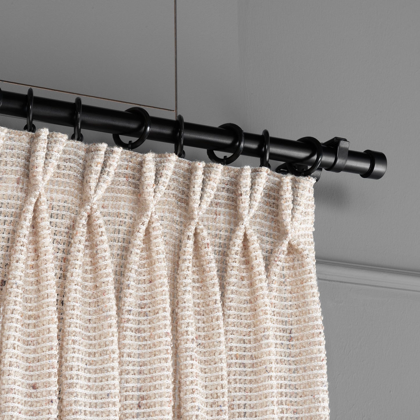 Boho Recycled Curtain Collection, Double French Pleated Eco- Friendly Drapes, 100% Recycled Niche Window Treatments.