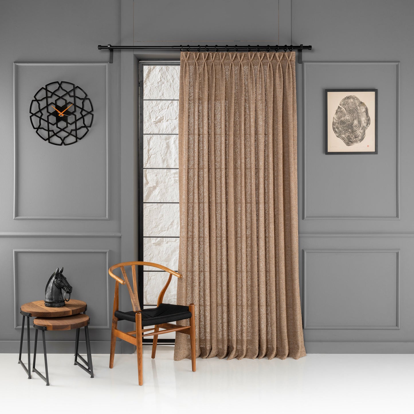 Recycled Curtain Collection, Double French Pleated Eco- Friendly Drapes, Boho Cotton Window Curtains, Living Room Curtains