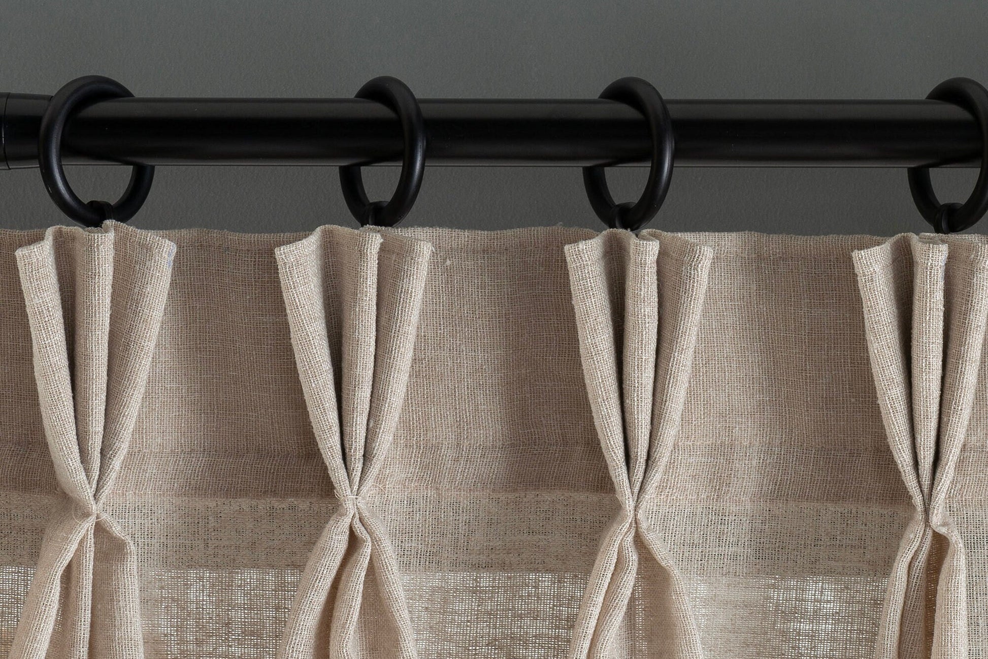 Triple French Pleated Custom Linen Curtain, 20 Color Options, Free Express Shipping. Pleated Curtains