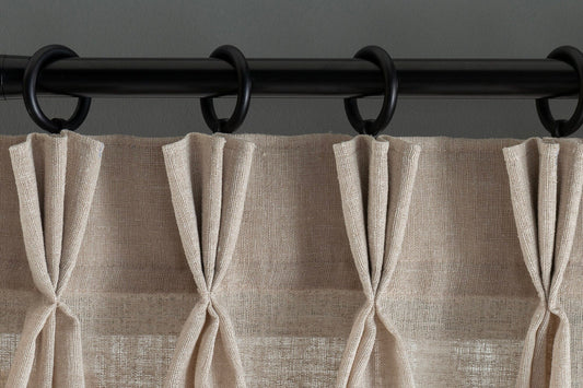 Triple French Pleated Custom Linen Curtain, 20 Color Options, Free Express Shipping. Pleated Curtains