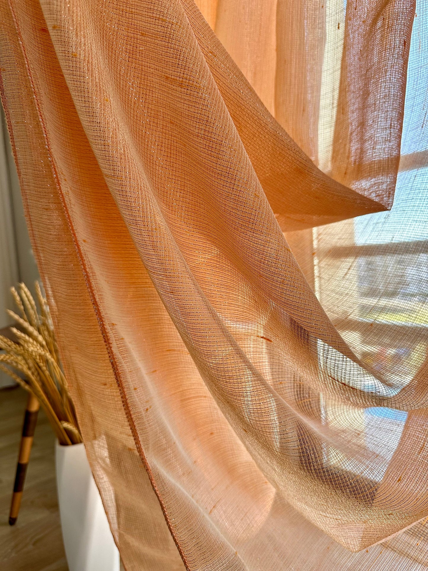 Orange Sheer Luxury Livingroom Curtain