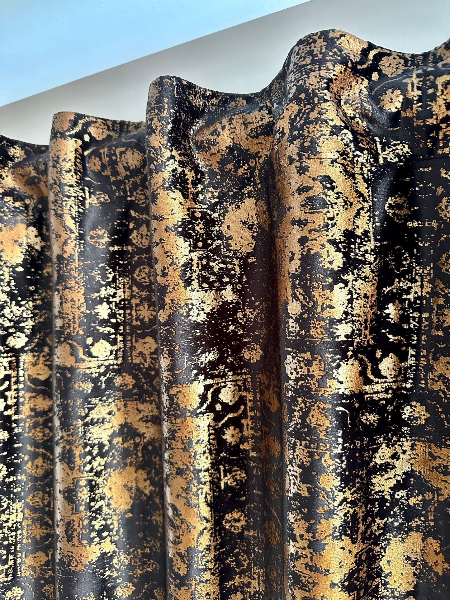 Backtab Gilded Velvet Curtains, 24 Color Options. Express Shipping and Custom Sizes.