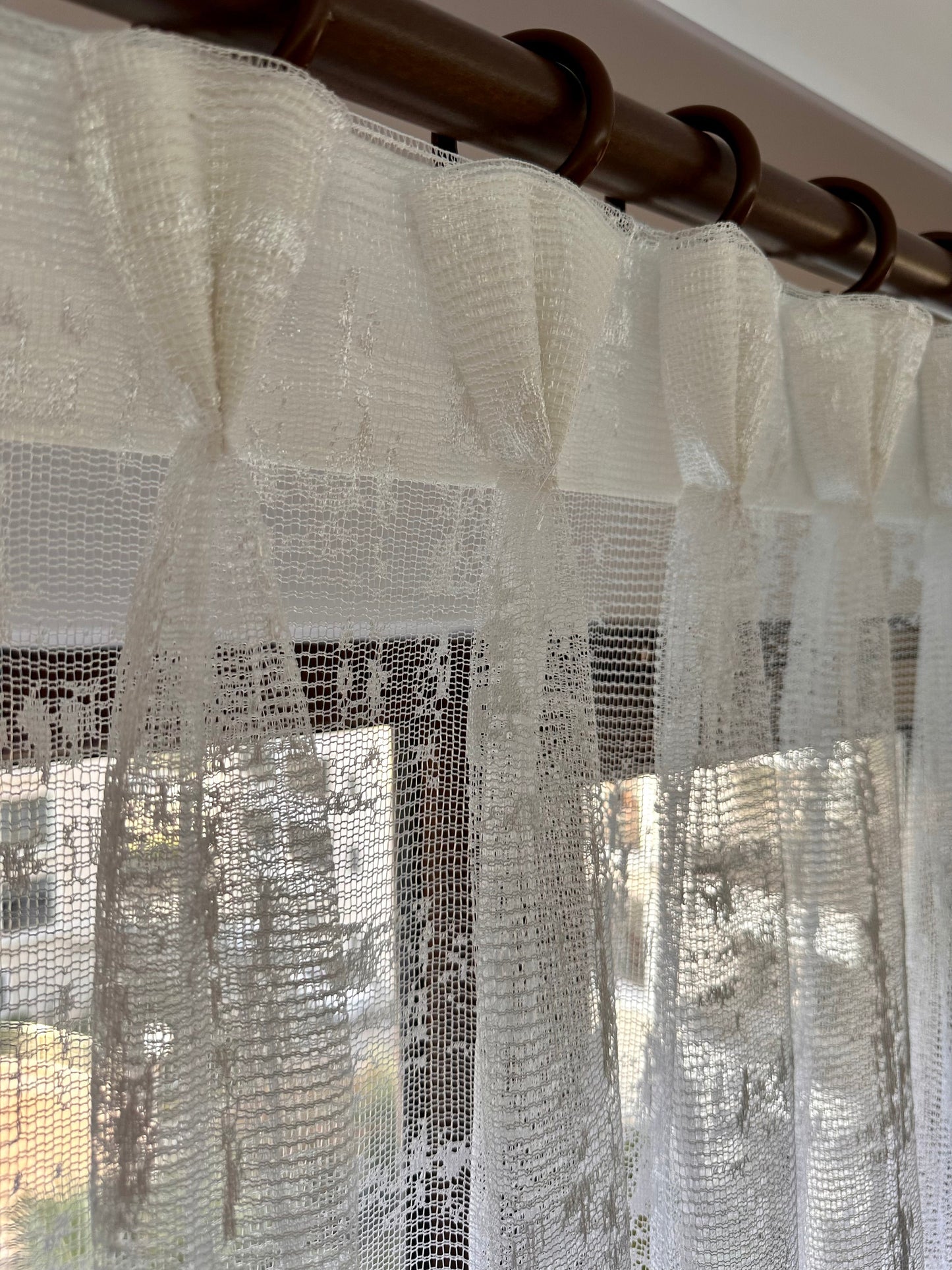 Butterfly Pleated Embroidered White Linen Sheer Curtains.