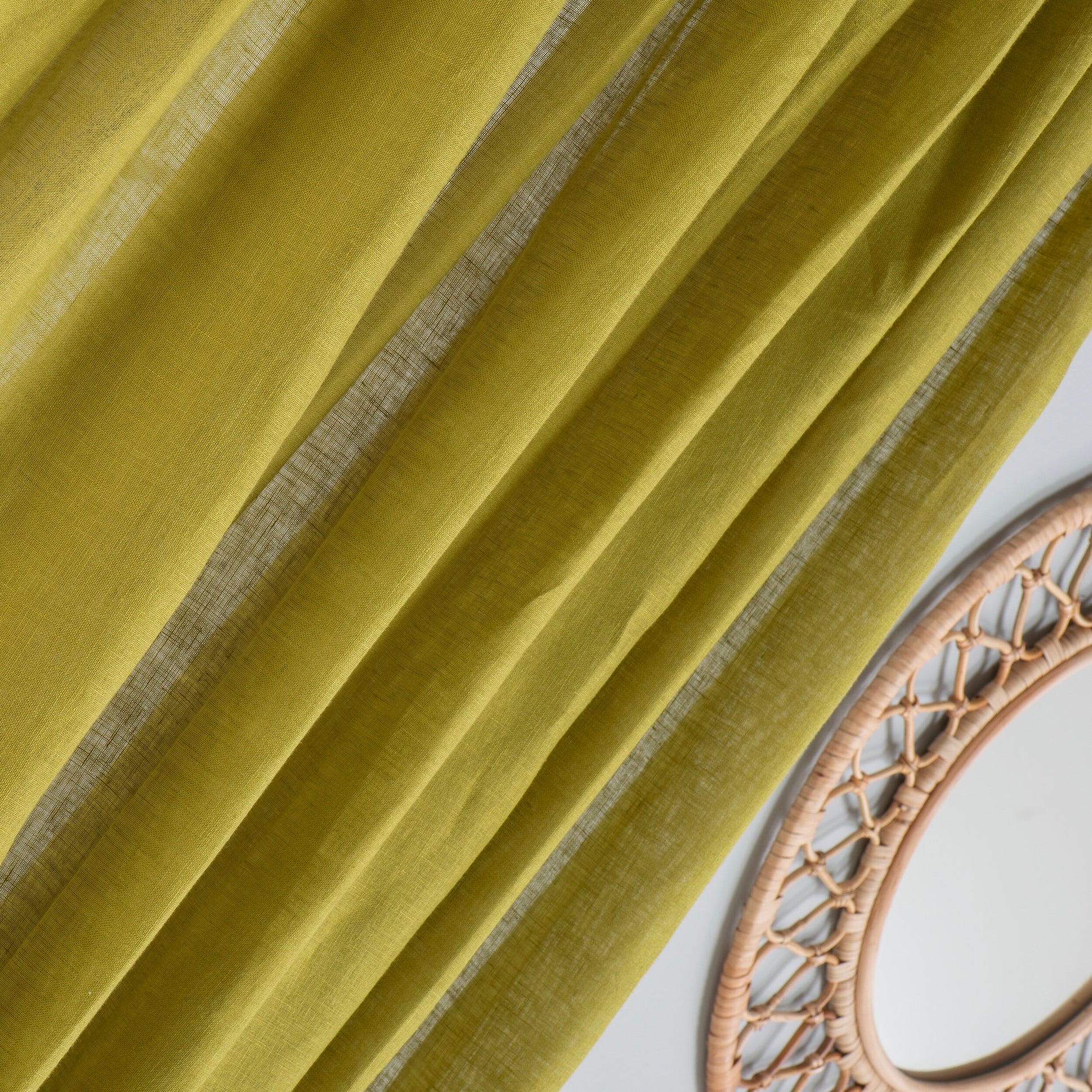 Ultra-Soft Natural Butterfly French Pleated Custom Real Organic Linen Curtains, 7 Color Options. Pleated 100% Soft Linen Curtains.