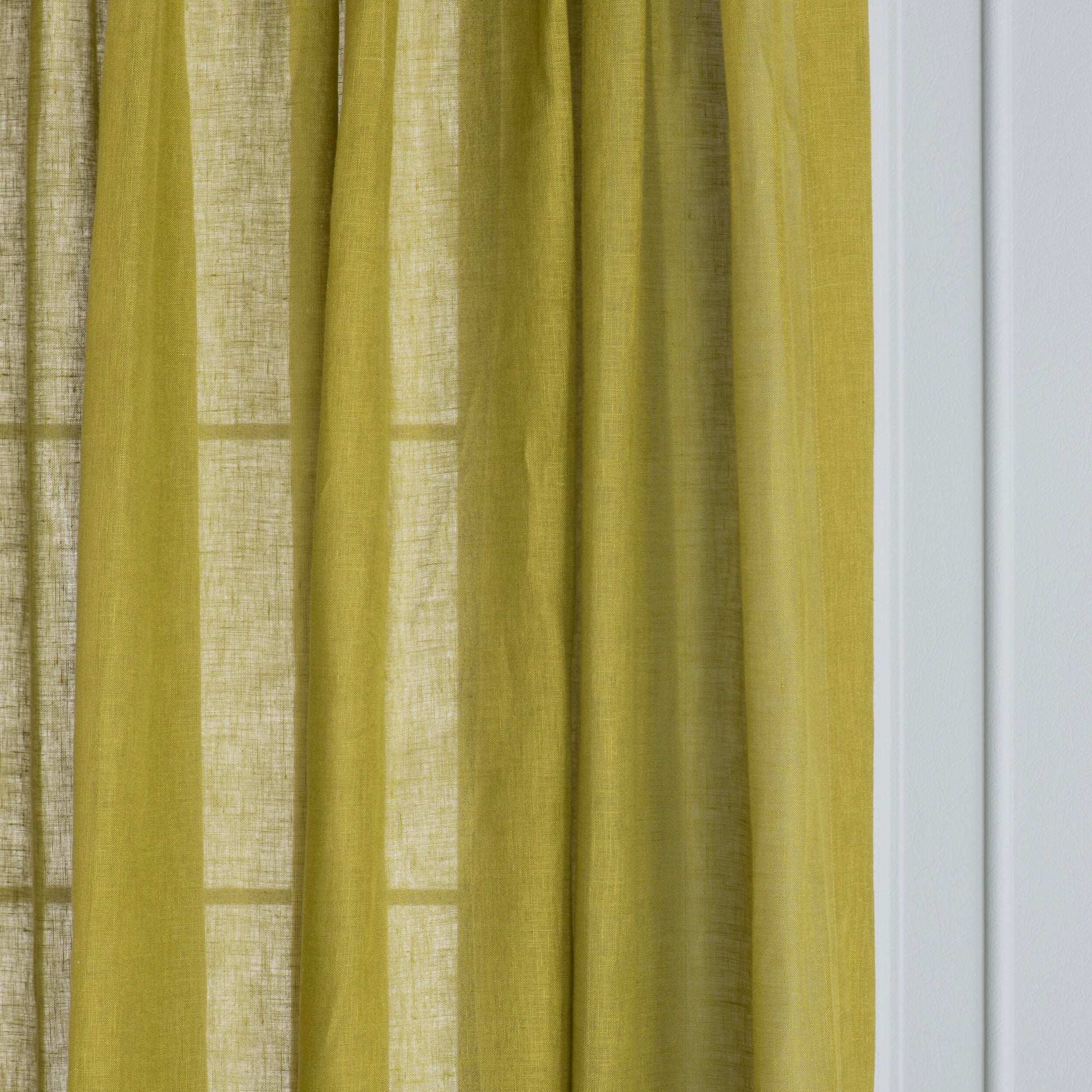 Ultra-Soft Natural Butterfly French Pleated Custom Real Organic Linen Curtains, 7 Color Options. Pleated 100% Soft Linen Curtains.