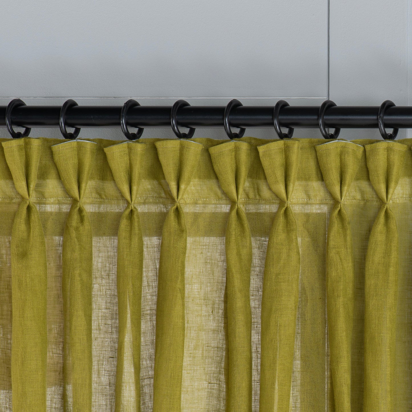 Ultra-Soft Natural Butterfly French Pleated Custom Real Organic Linen Curtains, 7 Color Options. Pleated 100% Soft Linen Curtains.